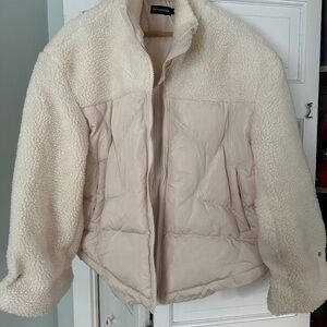 PrettyLittleThing Cream and Tan Teddy Jacket